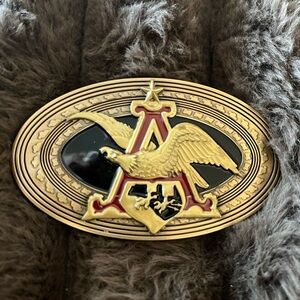 Vintage Busch/Budweiser Beer Gold and Black Eagle Emblem Belt Buckle